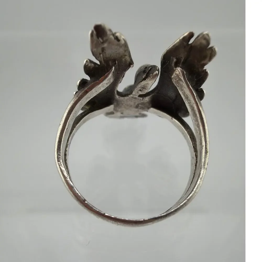 Vintage Navajo Style Sterling Silver Thunderbird Ring 6.5